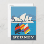 Sydney Australia Vintage Travel Poster Postkarte (Vorne/Hinten)