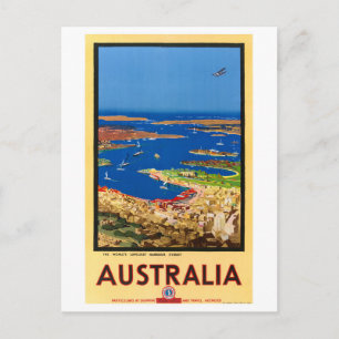 Sydney Australia Vintage Travel Poster wiederherge Postkarte