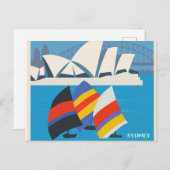 Sydney Australia Vintage Travel Postkarte (Vorne/Hinten)