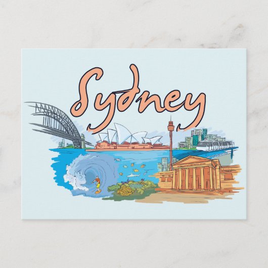Sydney, Australien Berühmte Stadt Postkarte (Vorderseite)