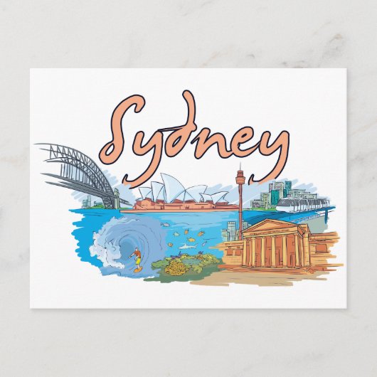 Sydney, Australien Berühmte Stadt Postkarte (Vorderseite)