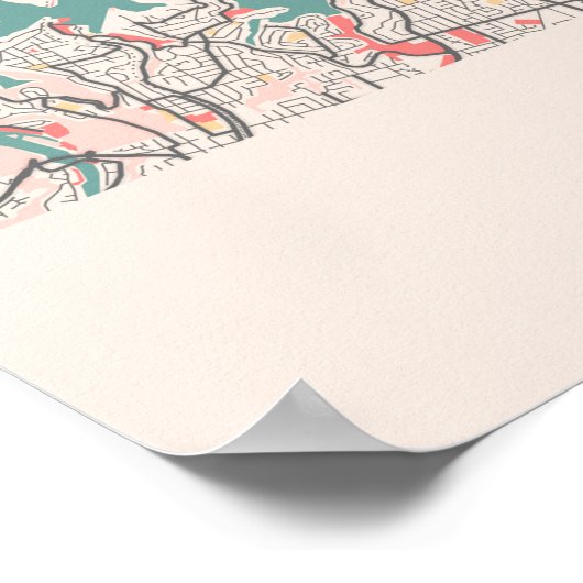 Sydney - Australien Chalk City Map Poster (Ecke)