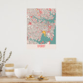 Sydney - Australien Chalk City Map Poster (Küche)