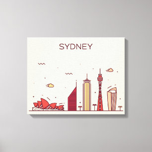 Sydney, Australien   Doodle Skyline Leinwanddruck