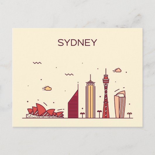 Sydney, Australien | Doodle Skyline Postkarte (Vorderseite)