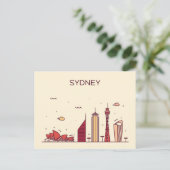 Sydney, Australien | Doodle Skyline Postkarte (Stehend Vorderseite)