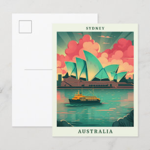 Sydney Australien Elegante Art Vintage Postkarte