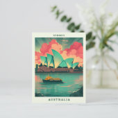 Sydney Australien Elegante Art Vintage Postkarte (Stehend Vorderseite)