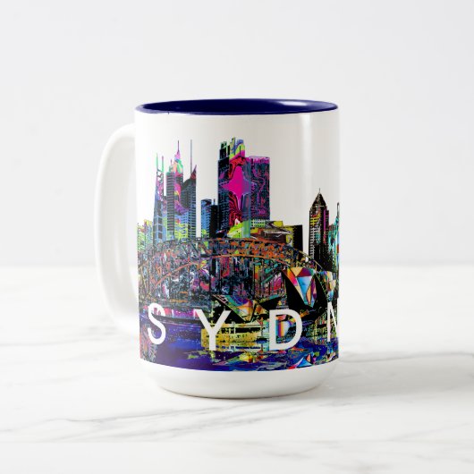 Sydney, Australien, Graffiti Zweifarbige Tasse (Vorderseite Links)