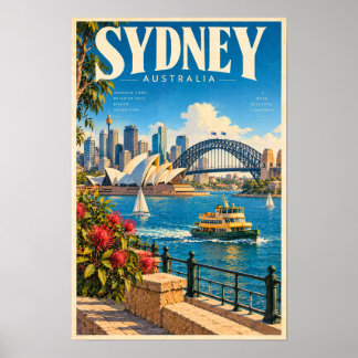 Sydney Australien Harbour Bridge Opernhaus Reise Poster