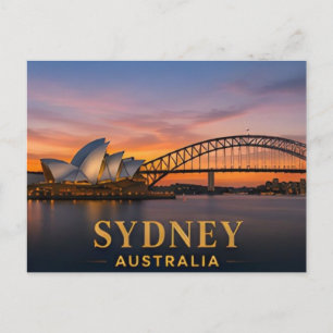 Sydney Australien Ikonisches Reiseziel an der Küst Postkarte