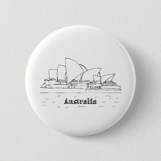 Sydney Australien Kunstferien Zeichnend Urlaub Kun Button (Vorderseite)