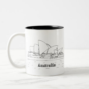 Sydney Australien Kunstferien Zeichnend Urlaub Kun Zweifarbige Tasse
