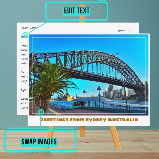 Sydney Australien mit Bridge und Opernhaus Postkarte