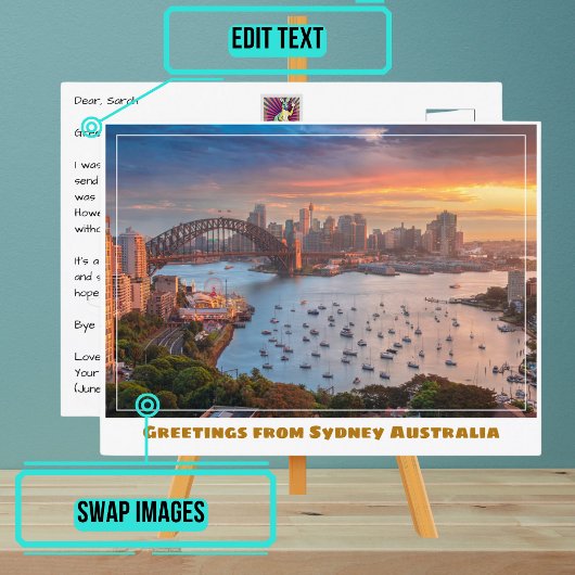 Sydney Australien mit Wide Harbour Postkarte