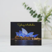 Sydney Australien Nachtzeit Postkarte (Stehend Vorderseite)