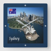 SYDNEY Australien, Opera House, Quadratische Wanduhr (Vorderseite)