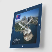 SYDNEY Australien, Opera House, Quadratische Wanduhr (Winkel)