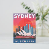 Sydney Australien Opernhaus Skyline Postkarte (Stehend Vorderseite)