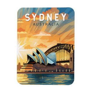 Sydney Australien Reise Kunst Vintage Magnet