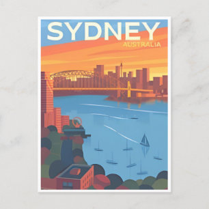 Sydney Australien Reise Kunst Vintage  Postkarte