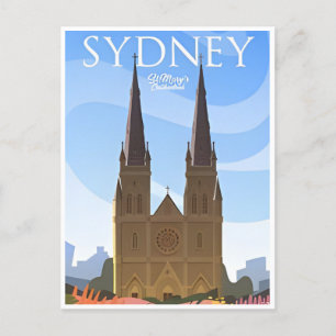 Sydney Australien Reise Kunst Vintage  Postkarte