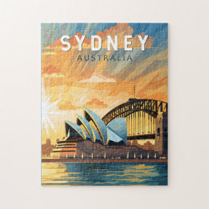 Sydney Australien Reise Kunst Vintage Puzzle
