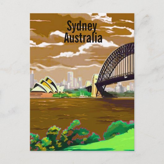 Sydney Australien Reise Postkarten Kunst, Australi (Vorderseite)