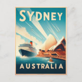 Sydney Australien Retro-Reise Postkarte (Vorderseite)