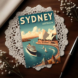 Sydney Australien Retro-Reise Postkarte