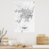 Sydney, Australien (schwarz auf weiß) Poster (Küche)