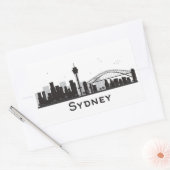 Sydney, Australien | Schwarz-Weiß-City-Skyline Rechteckiger Aufkleber (Umschlag)