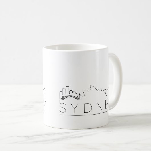 Sydney Australien | Stilisierte City Skyline  Kaffeetasse (VorderseiteRechts)