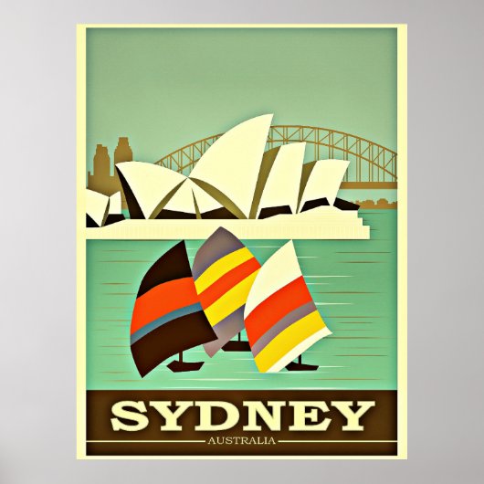 Sydney, Australien, Vintage-Reiseplakat Poster (Vorne)