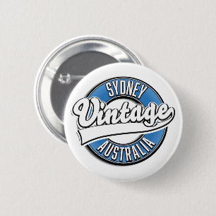 Sydney Australien Vintage-Style-Logo Button
