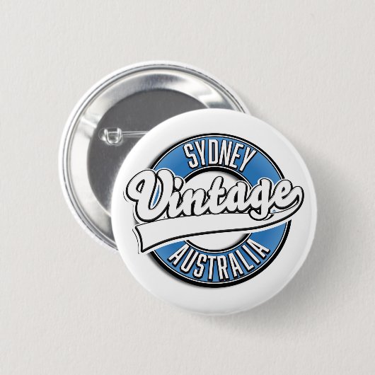 Sydney Australien Vintage-Style-Logo Button (Vorne & Hinten)