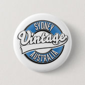 Sydney Australien Vintages Logo Button (Vorderseite)