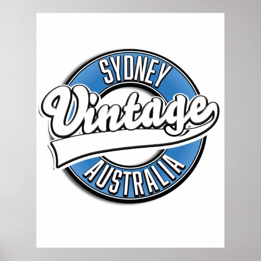 Sydney Australien Vintages Logo Poster (Vorne)