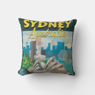 Sydney, Australiens Vintage Reiseplakat Kissen