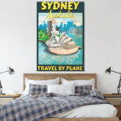 Sydney, Australiens Vintage Reiseplakat Leinwanddruck (Insitu (Schlafzimmer))