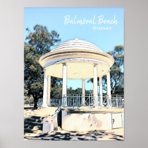 Sydney Balmoral Beach white Rotunda Poster