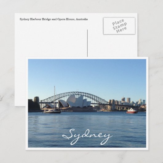 sydney blau postkarte (Vorne/Hinten)