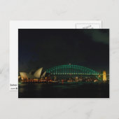 Sydney Bridge and Opera House at night, Australien Postkarte (Vorne/Hinten)