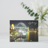 Sydney-Bridge-Lichter Postkarte (Stehend Vorderseite)