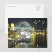 Sydney-Bridge-Lichter Postkarte (Vorne/Hinten)