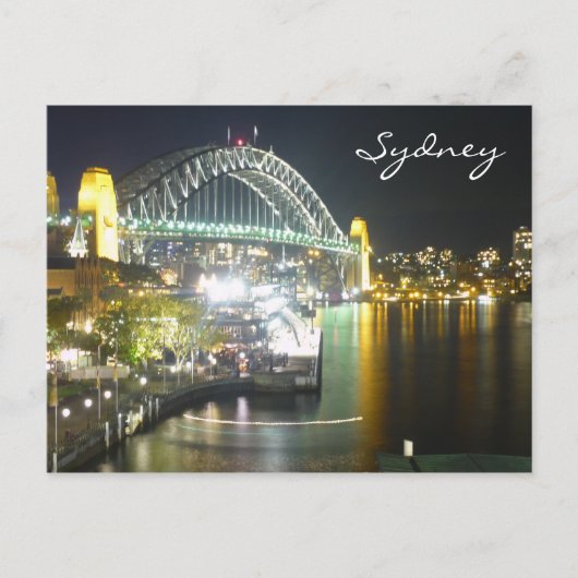 Sydney-Bridge-Lichter Postkarte (Vorderseite)