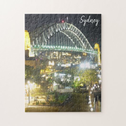 Sydney-Brücke beleuchtete Nacht Puzzle (Vertikal)