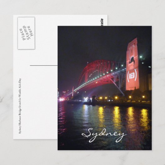Sydney-Brücke (rot) Postkarte (Vorne/Hinten)
