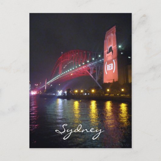 Sydney-Brücke (rot) Postkarte (Vorderseite)