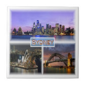SYDNEY by Night, Australien, Fliese (Vorderseite)
